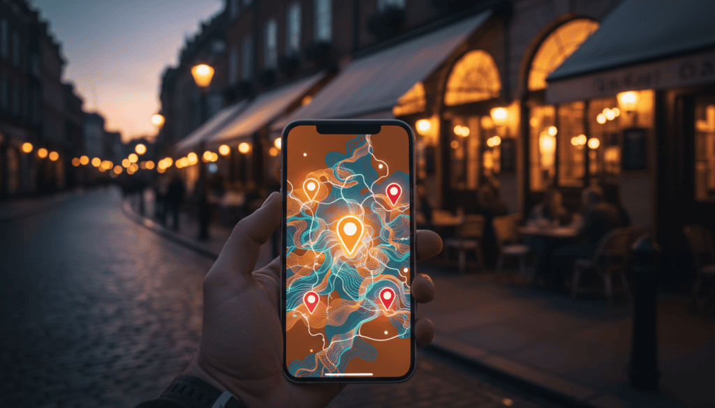 Local SEO for restaurants: a diner searching for nearby restaurants on a phone map